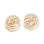 Resin & Brass Ear Nuts, Earring Backs, Flat Round, Light Gold, 4.9x4mm, Hole: 0.6mm(FIND-H046-01KCG)