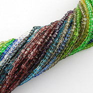 Glass Bead Strands, Faceted, Cube, Mixed Color, 7~8x7~8x7~8mm, Hole: 1.5mm, about 97~100pcs/strand, 70~71cm(GLAA-R041-8x8mm-M)