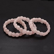 Faceted Natural  Rose Quartz Beads Stretch Bracelets, 56mm(BJEW-E289-B08)