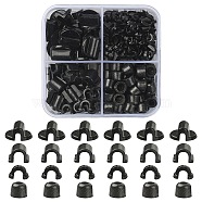 24G 4 Style AS Plastic Base Buckle Hair Findings, for Hair Tie Accessories Making, Black, 5.5~14x5.5~13.5x4~6mm, 6g/style(FIND-FS0001-79)