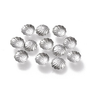 304 Stainless Steel Bead Caps, Apetalous, Flower, Stainless Steel Color, 7x7x2mm, Hole: 1.2mm(STAS-K194-07P-01)