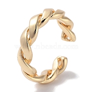 Brass Cuff Rings, Long-Lasting Plated, Twist, Golden, 5mm, Inner Diameter: 16.8mm(RJEW-G310-08G)