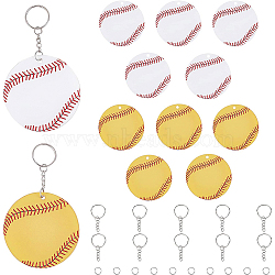 DIY Baseball Charm Keychain Making Kits, Including Iron Split Key Rings, Acrylic Big Pendants, Stainless Steel Color, 30Pcs/box(DIY-BC0005-23)