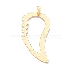 Rack Plating Alloy Big Pendants, Lead Free & Nickel Free & Cadmium Free, Heart, Matte Gold Color, 94.5x50.5x2mm, Hole: 12x7.5mm(FIND-N005-55G)