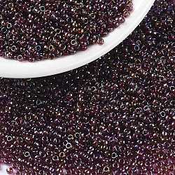 MIYUKI Round Rocailles Beads, Japanese Seed Beads, (RR3738) Fancy Lined Brandy, 15/0, 1.5mm, Hole: 0.7mm, about 5555pcs/bottle, 10g/bottle(SEED-JP0010-RR3738)