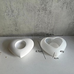 Candle Holder Silicone Molds, For Candle Making, Heart, 8.1x10.4x4cm, Hole: 40mm(SIL-B050-02C)