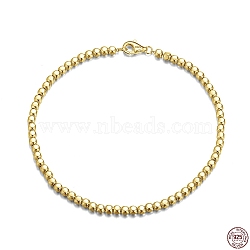 925 Sterling Silver Ball Chain Bracelets, with S925 Stamp, Golden, 6-1/2 inch(16.5cm)(BJEW-I314-054A-G)
