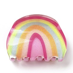 Rainbow Shaped Acrylic Claw Hair Clips, Hair Accessories for Girls, Colorful, 36x50x30mm(PHAR-G004-07)