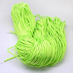 7 Inner Cores Polyester & Spandex Cord Ropes, Solid Color, for Rope Bracelets & Shoe Lace Cord Making, Green Yellow, 4~5mm, about 109.36 yards(100m)/bundle, 420~500g/bundle(RCP-R006-174)