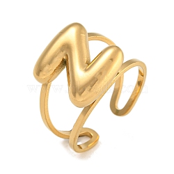 304 Stainless Steel Finger Ring, Real 18K Gold Plated Cuff Ring, Letter Z, Inner Diameter: 18mm, Letter: 14~15x6.5~19mm(RJEW-L125-02G-26)