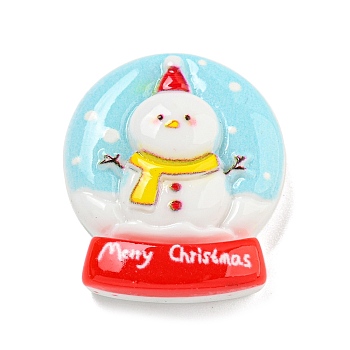 Christmas Opaque Resin Decoden Cabochons, Snowman, 24x20.5x8mm