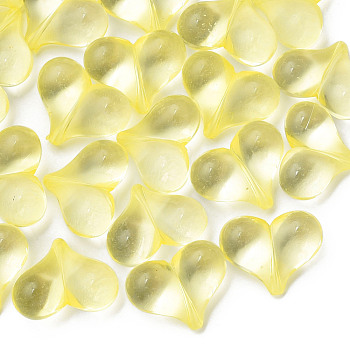 Transparent Acrylic Beads, Heart, Yellow, 17.5x22x10mm, Hole: 1.4mm, about 260pcs/500g