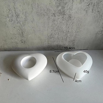 Candle Holder Silicone Molds, For Candle Making, Heart, 8.1x10.4x4cm, Hole: 40mm