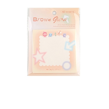 40 Sheets Cute Memo Pad Sticky Notes, Sticker Tabs, for Office School Reading, Square, Arrow, 80x80mm