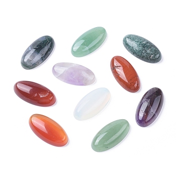 Natural & Synthetic Gemstone Cabochons, Oval, 30x15x6~7mm