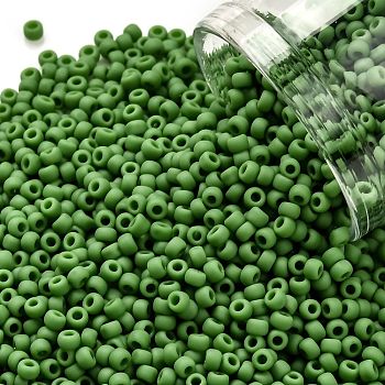 TOHO Round Seed Beads, Japanese Seed Beads, (47F) Opaque Frost Mint Green, 11/0, 2.2mm, Hole: 0.8mm, about 5555pcs/50g