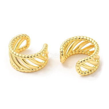 Rack Plating Brass Hollow Cuff Earrings for Women(EJEW-D059-24G)-2