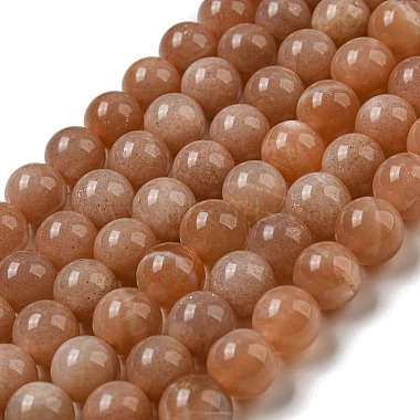 rondes sunstone naturelle perles brins(G-F222-33-8mm-1)-2