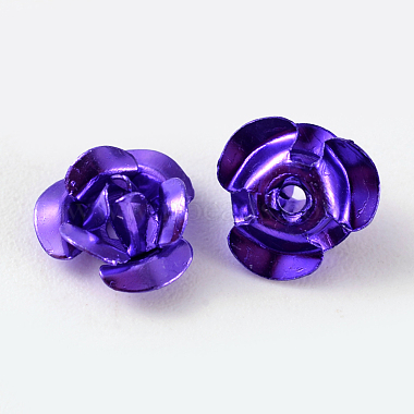 Mixed Color Aluminum Rose Flower Tiny Metal Beads(X-AF6MM00MY)-5