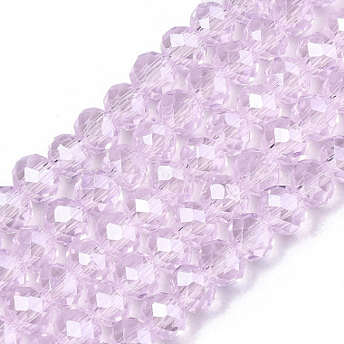 Pearl Pink Rondelle Glass Beads