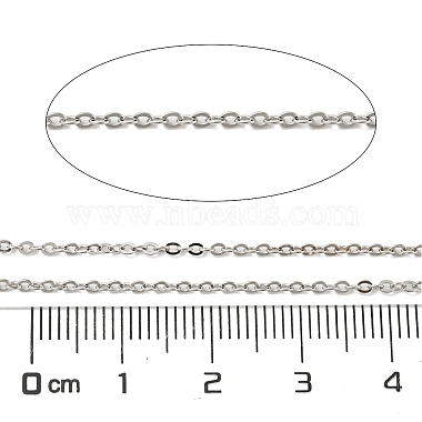 Rhodium Plated 925 Sterling Silver Flat Cable Chains(STER-F052-04P-05)-2