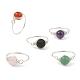Natural Mixed Gemstone Braided Bead Finger Ring(RJEW-JR00588-01)-1