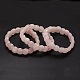 Faceted Natural  Rose Quartz Beads Stretch Bracelets(BJEW-E289-B08)-1