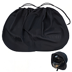 Rectangle Polyester Velveteen Cloth Dustproof Drawstring Bags for Helmets, Black, 43.5x46x0.5cm(ABAG-WH20023-002B)