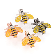 Alloy Enamel Diffuser Locket Pendants, Cage Pendants, Bee, Mixed Color, 22x21.5x12.5mm, Hole: 3.5x4mm, inner measure: 9mm(PALLOY-S109-02)