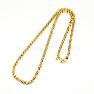304 Stainless Steel Venetian Chain Necklace Making, Golden, 24.02 inch(61cm)x5mm(X-STAS-A028-N031G)