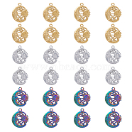DICOSMETIC 24Pcs 3 Colors 304 Stainless Steel Pendants, Moon with Sun, Mixed Color, 23.5x20x2.5mm, Hole: 2mm, 8pcs/color(STAS-DC0013-17)