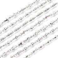 304 Stainless Steel Link Chain Bracelets, with Lobster Claw Clasps, Mixed Shapes, Stainless Steel Color, 8-1/4 inch(20.8~21cm)(BJEW-P239-17)