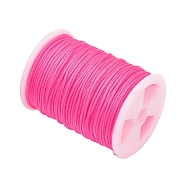 Nylon Thread Cord, DIY Braided Ball Jewelry Making Cord, Deep Pink, 0.8mm, about 10m/roll(10.93yards/roll)(NWIR-NS018-0.8mm-019)