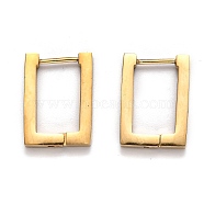 304 Stainless Steel Rectangle Huggie Hoop Earrings, Golden, 17.5x12.5x3mm, Pin: 1mm(STAS-J033-10A-G)