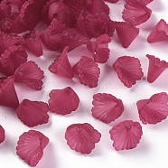 Frosted Acrylic Bead Caps, Flower, Camellia, 12x12x9mm, Hole: 1.2mm, about 1700pcs/500g(MACR-S371-10A-706)