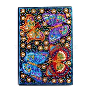 DIY Diamond Painting Notebook Kits, including PU Leather Book, Resin Rhinestones, Diamond Sticky Pen, Tray Plate and Glue Clay, Butterfly Pattern, 210x150mm, 50 pages/book(DIAM-PW0001-198-23)