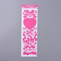 Bowknot & Heart Pattern Decorative Stickers Sheets, for Scrapbooking, Calendars, Arts, Kids DIY Crafts, Fuchsia, 260x80mm(DIY-L037-G04)