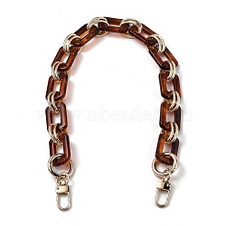 Resin Bag Chains Strap, with Golden Alloy Link and Swivel Clasps, for Bag Straps Replacement Accessories, Coconut Brown, 45x2cm(FIND-H210-01A-E)