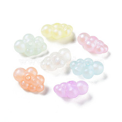 Transparent Acrylic Beads, Luminous Beads, Glow in the Dark, Cloud, Mixed Color, 32x22x15.5mm, Hole: 3mm, 99pcs/500g(OACR-Z013-02B)