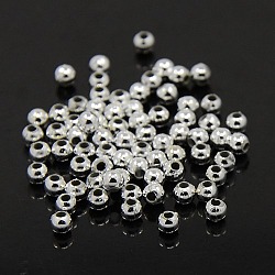 Plating Plastic Acrylic Round Beads, Silver Plated, 5mm, Hole: 1mm, about 7000pcs/pound(PACR-L003-5mm-S)