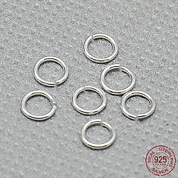 Sterling Silver Open Jump Rings, Round Rings, Silver, 5x0.8mm, Hole: 3.5mm(X-STER-A005-28)
