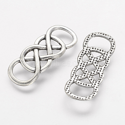 Tibetan Style Alloy Links connectors, Cadmium Free & Nickel Free & Lead Free, Antique Silver, 32x12.5x2mm, Hole: 9x5mm(X-TIBE-S228-AS-FF)