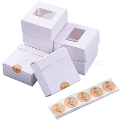 Kraft Paper Box, Square, White, 80x80x40mm(CON-CJ0001-08)
