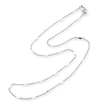 304 Stainless Steel Link Chain Necklaces, Curb Chain Necklaces, with 304 Stainless Steel Clasps, Stainless Steel Color, 17.6 inch(44.8cm), 1.5mm