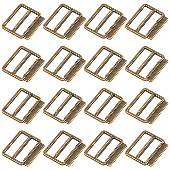 36Pcs Alloy Buckle Clasps, For Webbing, Strapping Bags, Garment Accessories, Antique Bronze, 20x22.5x3mm, Hole: 19mm