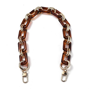 Resin Bag Chains Strap, with Golden Alloy Link and Swivel Clasps, for Bag Straps Replacement Accessories, Coconut Brown, 45x2cm