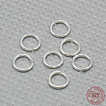 Sterling Silver Open Jump Rings, Round Rings, Silver, 5x0.8mm, Hole: 3.5mm