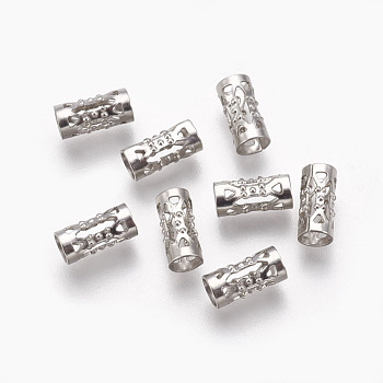 304 Stainless Steel Beads, Column, Stainless Steel Color, 8x4mm, Hole: 2.5mm