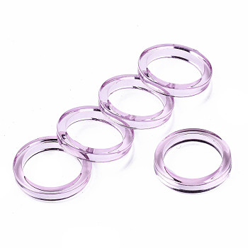 Transparent Acrylic Finger Rings, Ring, Orchid, US Size 7 1/2(17.7mm)