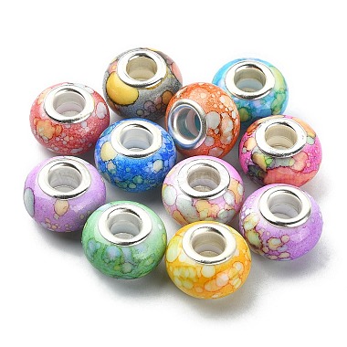 60pcs 10 Colors Opaque Resin European Beads(RPDL-YW0001-03)-3
